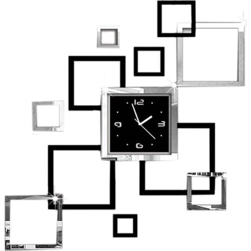 Living Room New Wall Clock 3D Diy Clocks Home Decoration Watch Wall Clock Quartz Acrylic Mirror Stickers