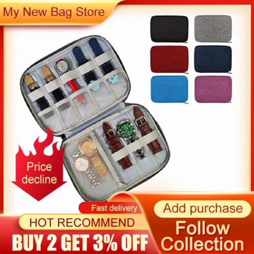 New Watch Organizer Bag for Apple Watch Strap Storage Box Multifunction Travel Carrying Case Watchband Holder Black box Pouch