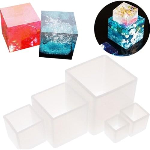 Transparent Square Cube Silicone Mould Crystal UV Epoxy Resin Molds DIY Pendant Jewelry Making Tools Home DIY Crafts