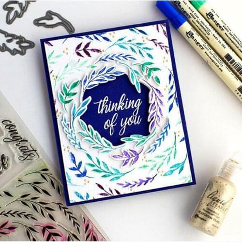 Love Joy Peace Leaf Transparent Clear Silicone Stamp/Seal for DIY Scrapbooking/Photo Album Decorative Cards Clear Stamps 6x8inch