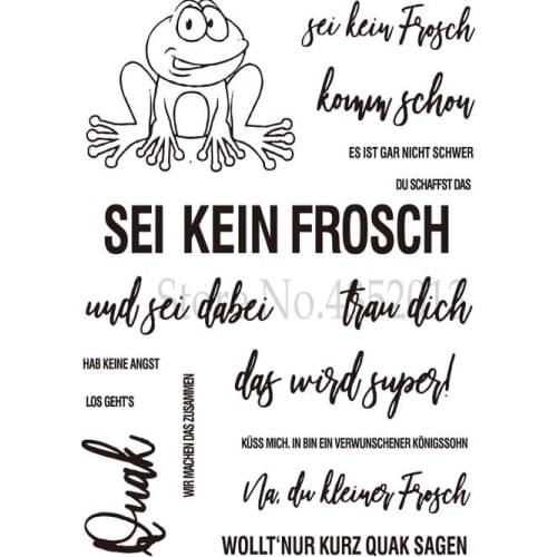 German Frog Transparent Clear Silicone Stamp/Seal for DIY scrapbooking/photo album Decorative clear stamp sheets A837