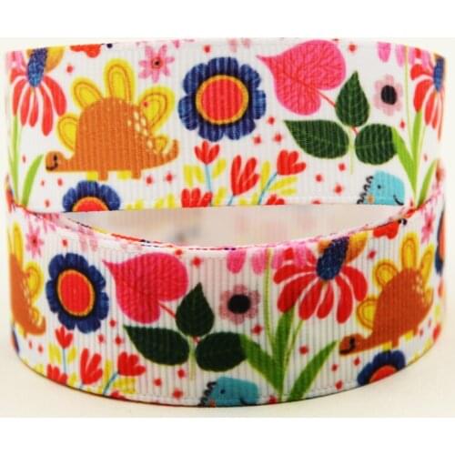 22mm 25mm 38mm 75mm Dinosaur cartoon printed Grosgrain Ribbon party decoration 10 Yards X-04367
