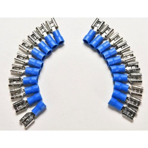 Blue 14-16AWG Insulated Spade Crimp Wire Cable Connector Terminal Female Kit Electrical Crimp Terminal 20PCS