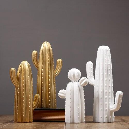 Nordic Fengshui Simulation Plant Resin Cactus Ornaments Home Livingroom Figurines Crafts Art Office Desktop Figurines Decoration