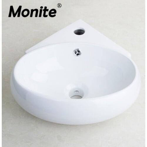Bathroom Sink Faucet Torneira Cozinha White Ceramic WashBasin Countertop Pop Up Drain Chrome Single Handle TW3205 Sink
