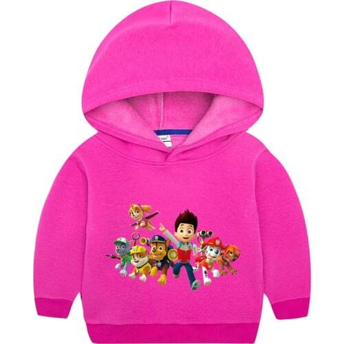 Paw Patrol 2021 Loose Casual Long Sleeve Plus Cashmere Cute Kawaii Print Autumn Winter Tops Hoodies Sweater Kid Birthday Gift