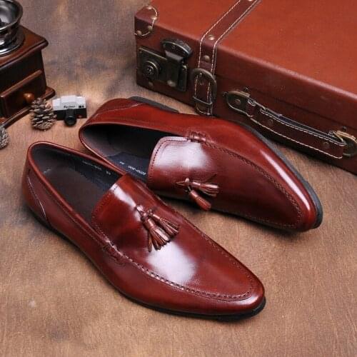 Tassel Fringe Slip on Summer Loafers Men Formal Suit Shoes Fashion Hot Hombre Driving Boats