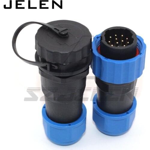 SD20 waterproof connector 12pin industrial power cable connector pancl cutout 20mm Current Rating 5A