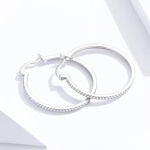 High Quality Newest Minimalist 925 Sterling Silver Cubic Zirconia Large Hoop CZ Earrings For Wedding Women Gift Fine Jewelry