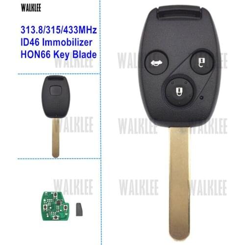 WALKLEE 3BT Remote Key suit for Honda for Accord Civic Element CR-V HR-V Fit City Odyssey Jazz Shuttle Door Lock Control
