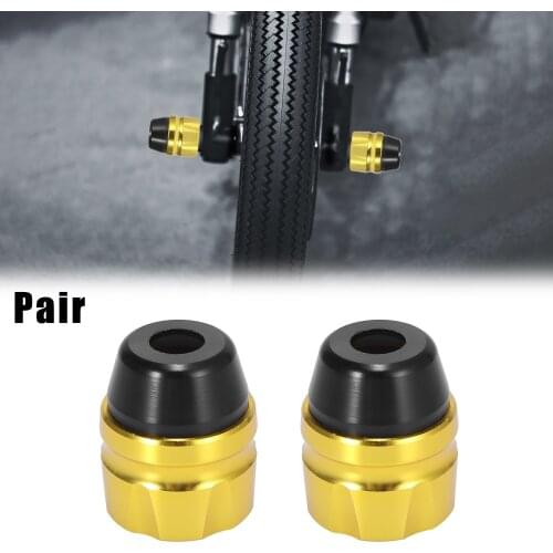 Motoforti 1Pair Wheel Protection Motorcycle Modification Front Fork Frame Wheel Sliders Crash Pad Protection Caps Gold Tone