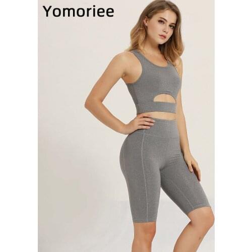 Women Yoga Set Bra Sexy Solid Color Sportswear High Waist Butt Lifting Gym Sport Workout Running Training Gymwear Yomoriee