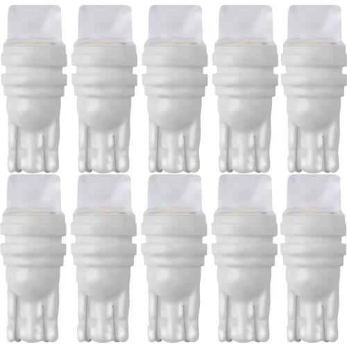 10Pcs T10 W5W Ceramic 3D LED Waterproof Wedge Licence Plate Lights WY5W Turn Side Lamp Car Reading Dome Light Auto Parking Bulb