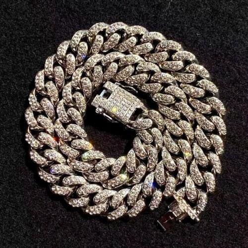 2021 new crystal Rhinestone metal Chain Necklace for Women Hip Hop Chunky Rhinestone Choker Necklaces Collar Rapper Neck Jewelry