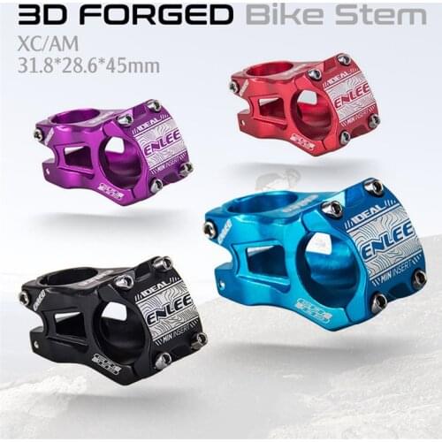 3D Forged Alloy 28.6*31.8*45mm High-Duty Bicycle Stem Bicycle MTB Bike Aluminum Short Handlebar Stem Riser Fixed Bike Bar Stem