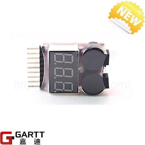 Freeshipping (50 PIECES/LOT) New 1-8S Dual Speaker 2 IN1 Lipo Battery Voltage Tester Low Voltage LED Buzzer Alarm