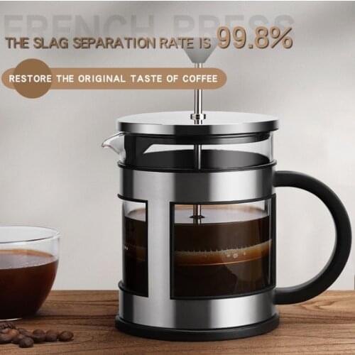 Portable Coffee Maker Stainless Steel Glass Hollow French Filter Coffee Pot Coffee Tea Pot Press Plunger