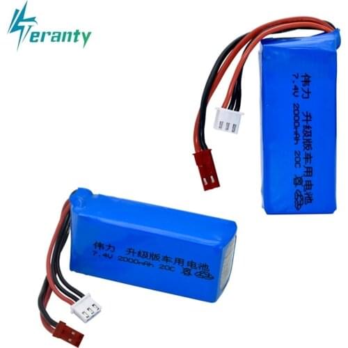1/2/5Pcs 7.4V 2000mAh Lipo Battery for A949 A959-B A969-B A979-B K929-B Remote Control Car 2s 7.4v Battery for Wltoys car Parts