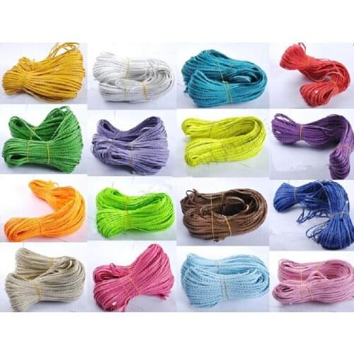 Free Ship 5mm Flat Faux Braided Leather Cord, 5mm DIY Cord Supplies, Bracelet & Necklace Cord