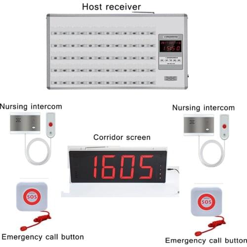 Hospital nursing Call System intercom host receiver corridor screen Alarm Light and Elderly Panic Button Used for Nursing Room