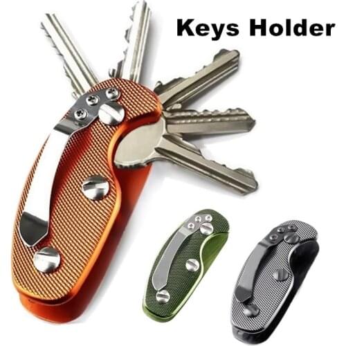 Portable Keys Holder Organizer Aluminum Alloy Key Holder Clip Folder Keyring Case EDC Pocket Outdoor Tool