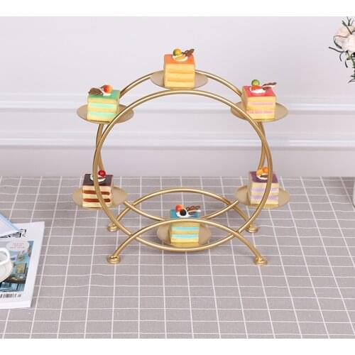 Dessert table decor cold food tea rest table set tray display rack wrought iron bird cage afternoon tea snack rack cake rack