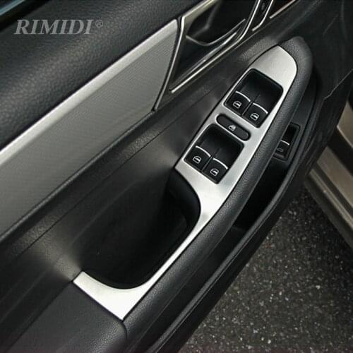 DOOR WINDOW SWITCH PANEL TRIM STICKER COVER STAINLESS STEEL FOR VW VOLKSWAGEN JETTA MK6 CAR ACCESSORIES