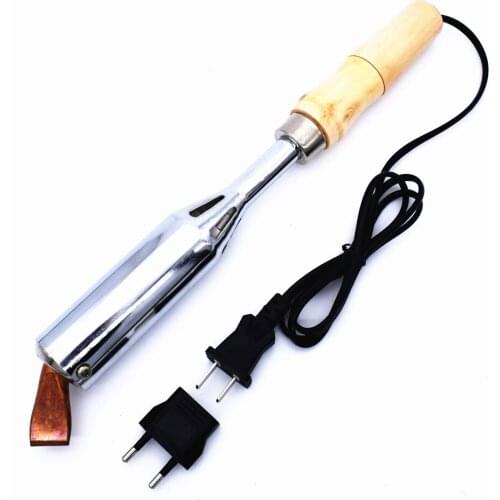 300W 220V Electric Soldering Iron Duty External Heating Pure Copper Chisel Tip Wood Handle High Power Welding Repair Tools