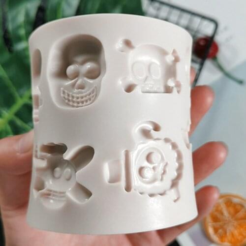 Halloween Skeleton Body Fondant Mold Silicone Cake Decoration Handmade Pumpkin Coffin Series Cake Tools Mould Epoxy Resin