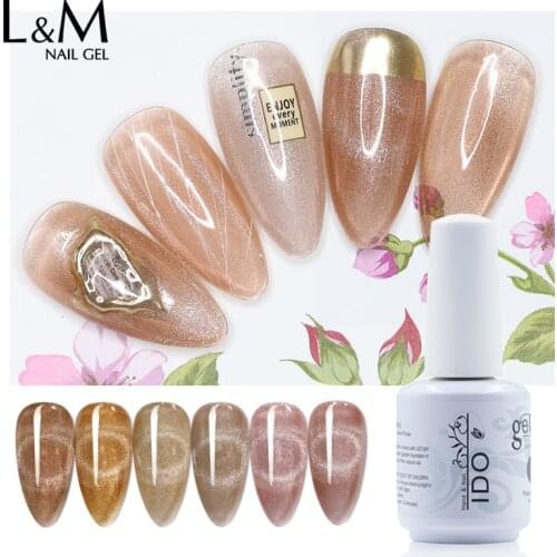 IDO 12pcs Glitter Cat Eye UV Nail Gel Polish Sky Star Shimmer Magic Gel Polish Nail Decoration