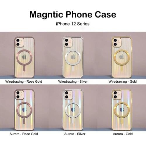IPhone 8 XR XSMAX Plating Megnitic Magsafe Phone Case For iPhone 12 Pro Max Support Wireless Charging Ultrathin Shockproof Case
