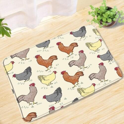 Cartoon Animal Rooster Pattern Bath Mats Bath Mat Non-Slip Entrance Door Mat Bathroom Toilet Rug Carpet Home Decoration Products
