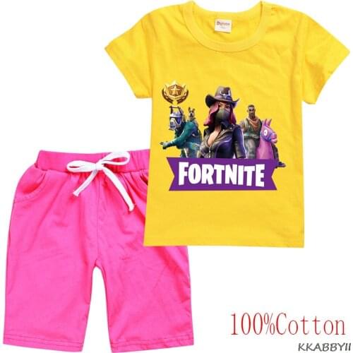 Fortnite Summer Baby Clothes Suit Children Fashion Boys Girls Cartoon T-Shirt Shorts 2Pcs/set Casual Clothing Kids Tracksuits