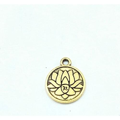 JunKang 20pcs 15*18mm popular European American lotus small pendant DIY handmade bracelet Necklace Jewelry connection accessor