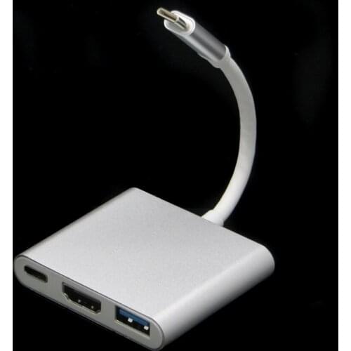 Multi in One USB 3.1 Type C to HDMI & USB 3.0 & USB 3.1 Cable Adapter for Apple New Macbook 12