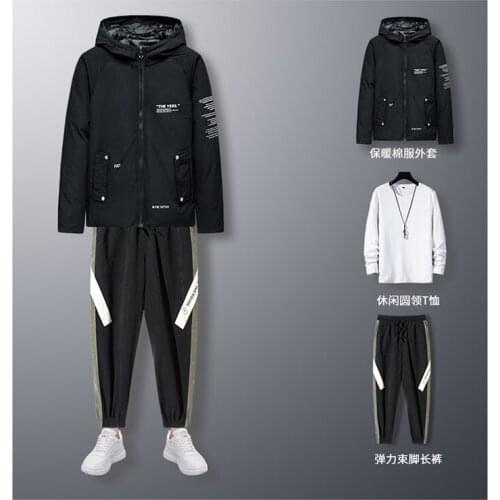 New mens suit fashion personality thick casual wear suit men winter warm hooded plus cotton thick coat