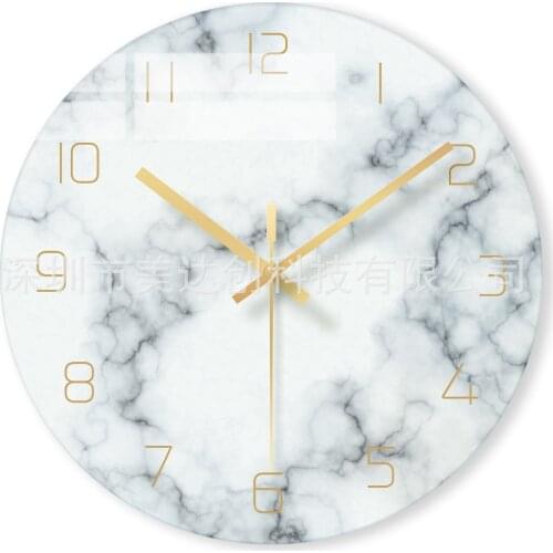 1 Pcs Nordic Marble Wall Clock Modern Minimalist Bedroom Art Clocks Personality Creative Living Room Fashion Wall Watch