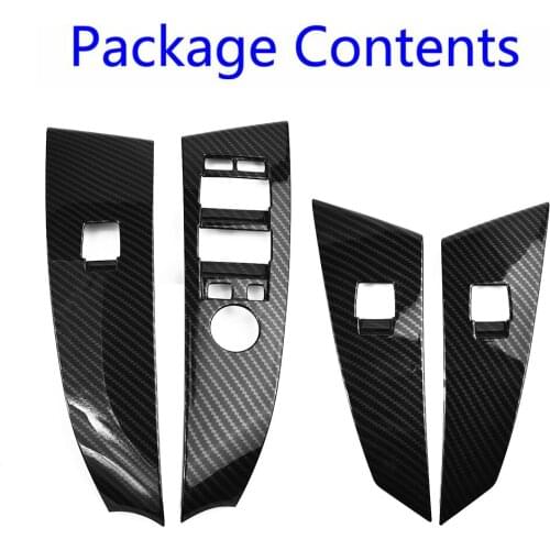 New Arrival High Quality Carbon Fiber ABS Window Lift Switch Button Trim For BMW 5 Series E60 E61 2004-06