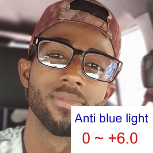 Presbyopia Glasses For Men Vintage Small Square Computer Eyeglasses Frame Optical Reading Blue Light Glasses Man Women 0 to +6.0