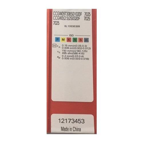 ORIGINAL 5PCS CARBIDE INSERT CCGW09T308S01020F7025