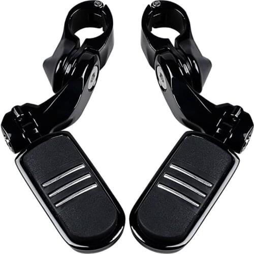 Motorcycle Foot Pegs Footrest Pedal Pad for Dyna Sportster Softail Cat Prints Style 32Mm 1.25 Inch Black