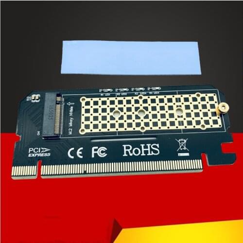 New arrival aluminium alloy shell Led Expansion Card Computer Adapter Interface M.2 NVMe SSD NGFF To PCIE 3.0 X16