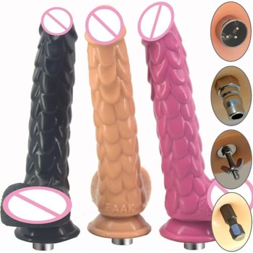 Thick Strange Sex Machine Attachment 3XLR Accessories Animal Dragon Scale Dildo Suction Cup Penis Anal Plug For Women Man Y65