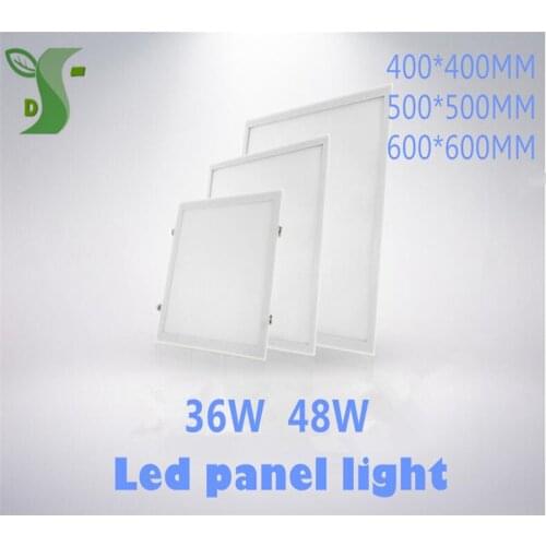 Ultra Thin 36W 48W aluminum square LED large Downlight lights 400*400 500*500 600*600 flat panel lights AC85-265V SMD2835