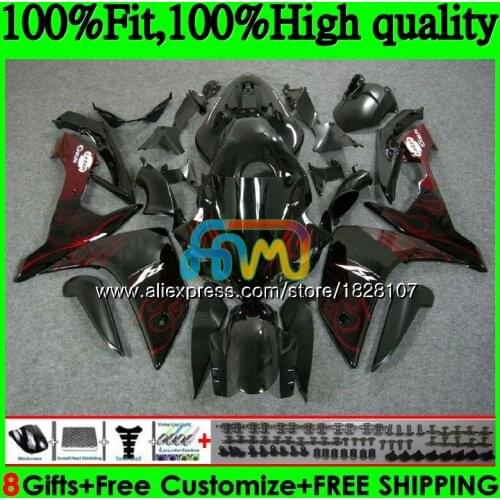 Injection OEM For YAMAHA YZF R 1 YZF 1000 YZFR1 07 08 114BS.16 YZF1000 YZF R1 07 YZF-1000 YZF-R1 Red flames 2007 2008 Fairing