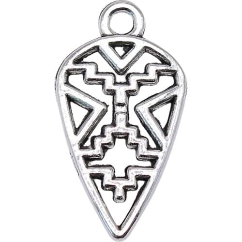 WYSIWYG 20pcs 24x13mm Filigree Hollow Arrow Pendants Charm Arrow Pendants Geometric Pattern Pendants For Earring Making