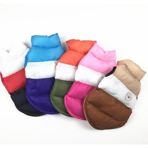 Winter Pet Cotton Coat Thicken Windproof Dog Vest Warm Small Medium Dogs Cat Apparel Pets Hoodies Jacket Outfit Clothes