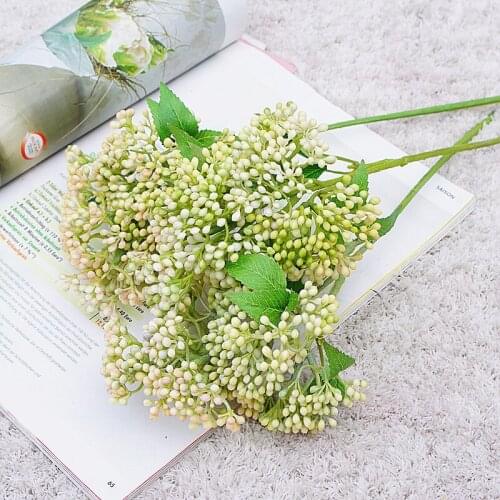 1pc 2 fork lilac fruit plastic artificial flower diy home floral arrangement decoration wedding plant wall props