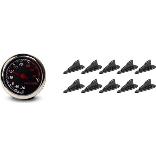 1 Pcs Mini Car Automobile Digital Clock Thermometer & 10 Pcs Diffuser Shark Fin