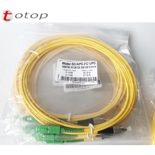 10Pcs/Lot 3M length patchcord SC/APC-FC/UPC 3.0mm diameter SM Simplex G657B3 PVC optical fiber cable